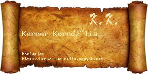 Kerner Kornélia névjegykártya